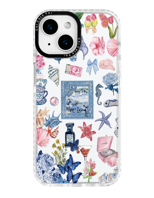 Load image into Gallery viewer, ChiCaseVer iPhone 14 Case Vintage Coastal Collage Glossy Soft TPU SunflowerCut
