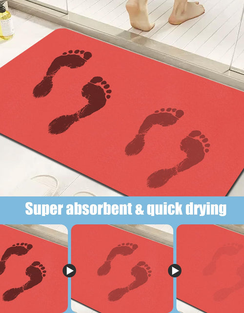 Load image into Gallery viewer, PROOVEELLY Diatomaceous Earth Bath Mat Non Slip Quick Dry Red 15.7x35.4
