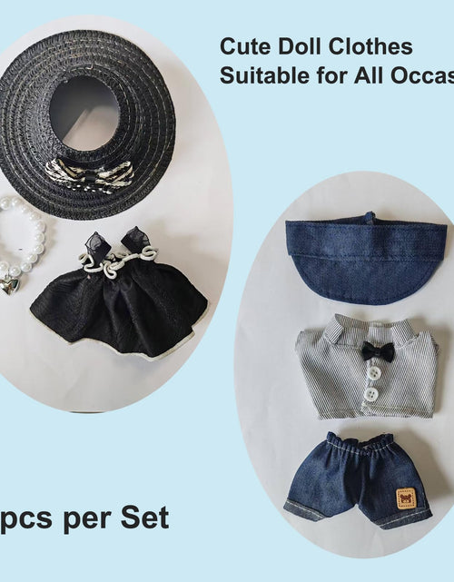 Load image into Gallery viewer, FUEMEILY LABUBU Doll Clothes 3 Sets Handmade Adjustable Kawaii Outfits Size 17cm
