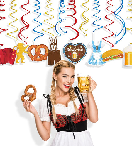 Generic Munich Oktoberfest Swirl Decorations Gold PVC Party Hanging Streamers