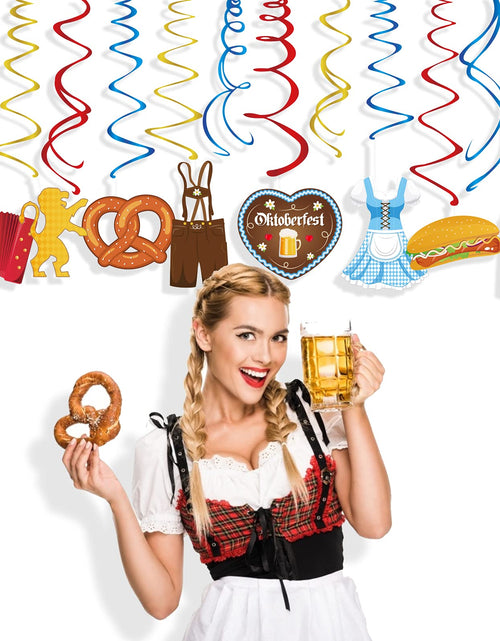 Load image into Gallery viewer, Generic Munich Oktoberfest Swirl Decorations Gold PVC Party Hanging Streamers
