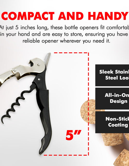 Load image into Gallery viewer, Chef Craft Select Waiters Corkscrew Foil Cutter Bottle Opener 5in Black

