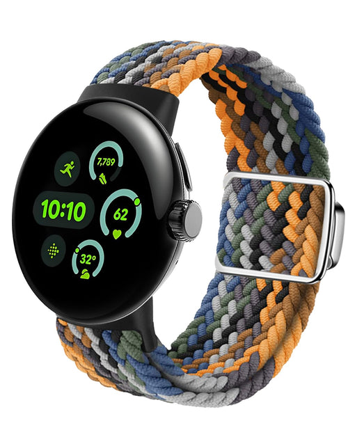 Load image into Gallery viewer, MAKCPOIMER Braided Nylon Band for Google Pixel Watch 41mm Adjustable Camouflage
