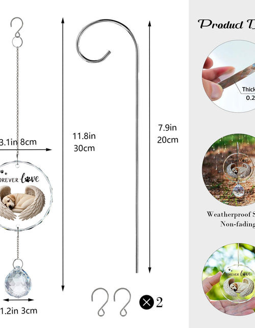 Load image into Gallery viewer, YU FENG 11.8in Dog Angel Crystal Suncatcher Memorial Rainbow Bridge
