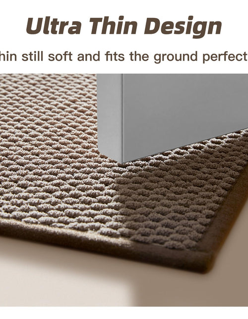 Load image into Gallery viewer, BULULOM Chenille Bathroom Rug Rubber Backing Brown 16x24 Absorbent Mat
