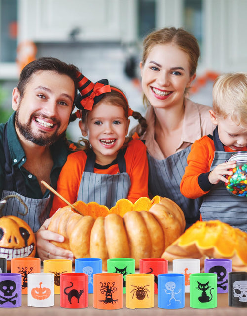 Load image into Gallery viewer, Menzcci Halloween Mini Coil Springs Toys 24 Pcs Plastic Halloween Slinky A24
