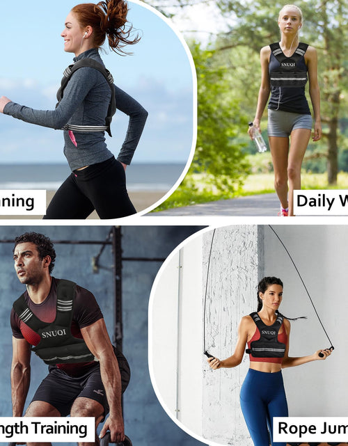 Load image into Gallery viewer, SNUQI Adjustable Weighted Vest with 6 Ironsand Weights Black Size 9-18 lb
