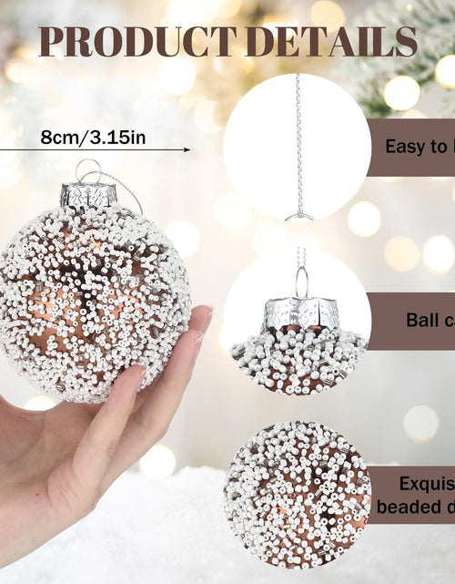 Load image into Gallery viewer, Soulchen 6 Pcs Vintage Metallic Glass Christmas Tree Ornaments 3.15in Brown
