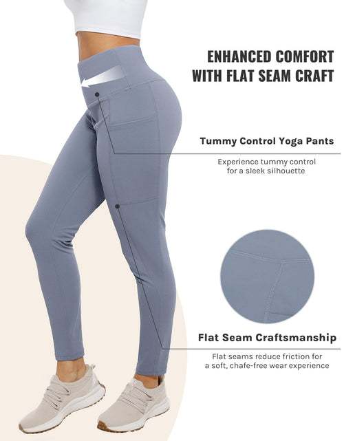 Load image into Gallery viewer, Cosmolle High Waisted Yoga Leggings with Pockets Grey Size L
