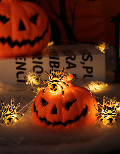 Load image into Gallery viewer, Joygoods Halloween Spider String Lights 7ft 20 LED Warm White Battery 2 Pack
