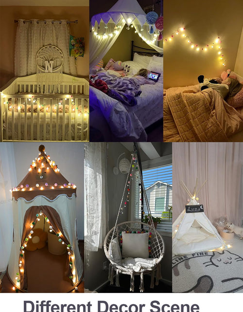 Load image into Gallery viewer, ChiRee Indoor String Lights 6.56ft 20 LED Battery Operated Warm White Pom Poms
