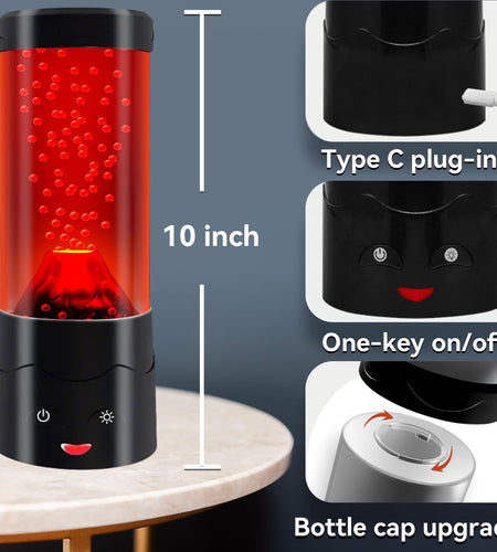 GANBIPU Volcano Lamp LED Multi-Color Changing Night Light Red Home Decor