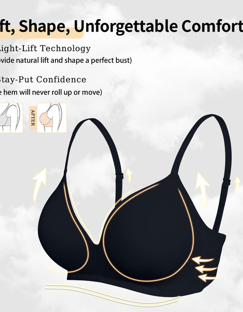 Load image into Gallery viewer, ZYQEXA Wireless Seamless Plunge Bra Black Racerback Size 38C
