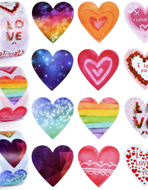 Load image into Gallery viewer, CTOHN 1500 PCS 1.5in Red Heart Stickers Self Adhesive Love Roll
