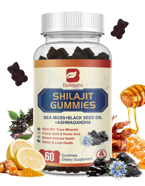 Load image into Gallery viewer, B BEWORTHS Shilajit Gummies with Ashwagandha &amp; Herbs 60 Count
