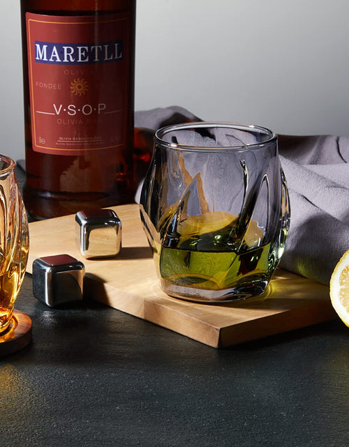 Load image into Gallery viewer, ANBFF Whiskey Glasses Set of 2, 8.5 OZ Twisted Crystal Rocks Glasses

