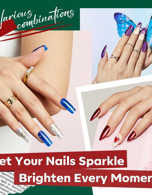 Load image into Gallery viewer, modelones Nail Polish Set 12 Colors Winter Sparkle Glitter Red Green Gold
