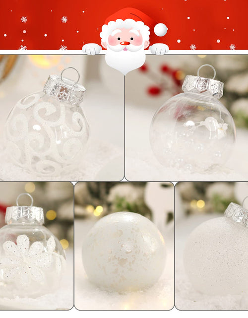 Load image into Gallery viewer, SUPREME XMAS Clear Christmas Ornaments 60mm 30ct Shatterproof White
