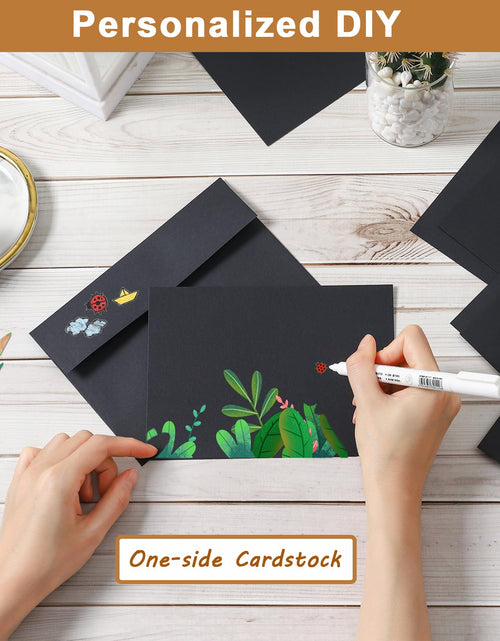 Load image into Gallery viewer, Silunkia Black Blank Greeting Cards 4x6 Heavyweight Flat Cardstock 20 Pack

