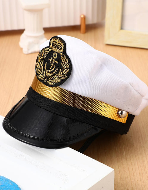 Load image into Gallery viewer, BESPORTBLE Small Dog Captain Sailor Hat Marine Admiral Costume Black

