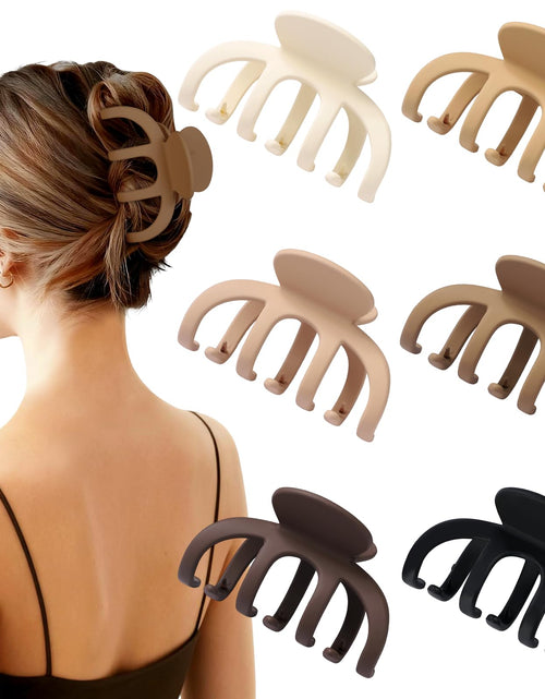 Load image into Gallery viewer, SMKSL Hair Clips 3.5 Inch Medium Brown Matte Banana Jaw Claw Clips
