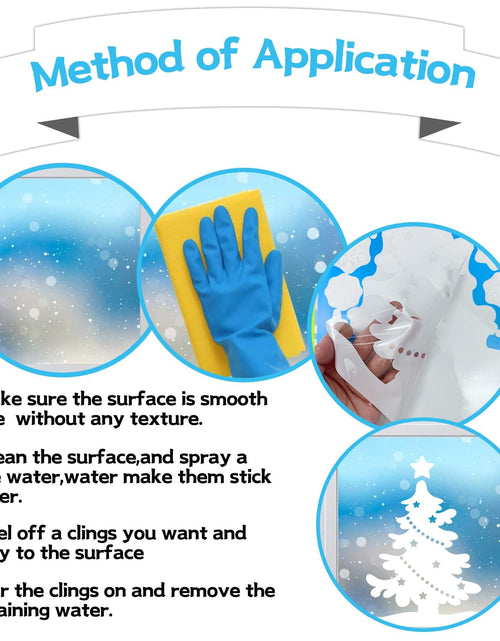 Load image into Gallery viewer, MISS FANTASY Christmas Window Clings 10 Sheets White Snow Scene Decorations
