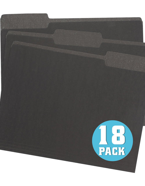 Load image into Gallery viewer, pmybupo 18-Pack Black Letter Size File Folders 1/3 Cut Tab Paper
