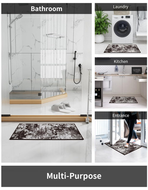 Load image into Gallery viewer, PADOOR Bath Mat Absorbent Non Slip Rubber Backing 17x24 Mocha Brown
