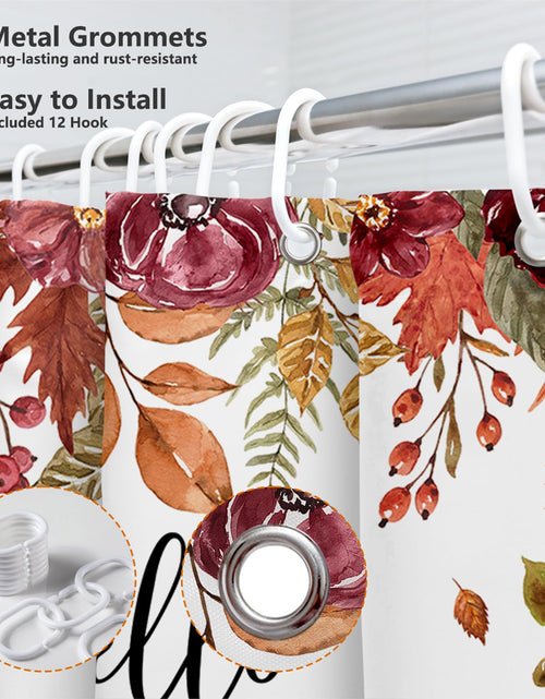 Load image into Gallery viewer, MEHOFOND Fall Pumpkin Watercolor Shower Curtain 72x72 Inch Waterproof Hooks
