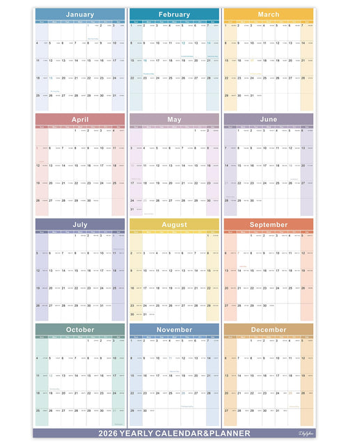 Load image into Gallery viewer, Lbylyhxc 2026 Yearly Wall Calendar Planner X-Large 34.7x22.8 Colorful
