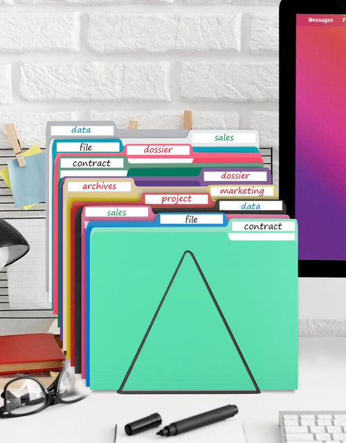 Load image into Gallery viewer, pmybupo 18-Pack Black Letter Size File Folders 1/3 Cut Tab Paper
