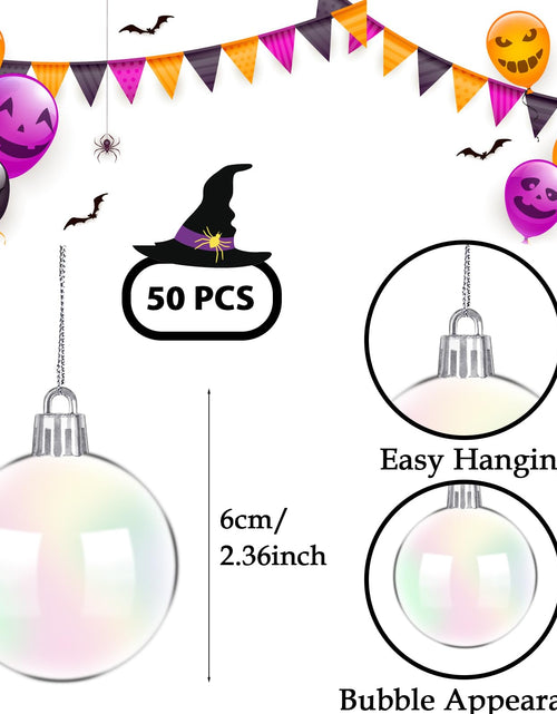 Load image into Gallery viewer, Haawooky 50 PCS Iridescent Plastic Ornaments Balls 2.36 Inch Clear Rainbow
