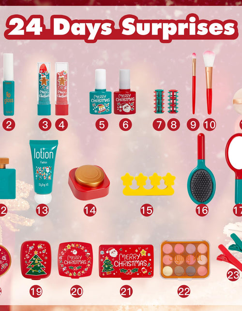 Load image into Gallery viewer, POATROZON Advent Calendar 2025 Girls Pretend Play Makeup Toys Stocking Stuffers

