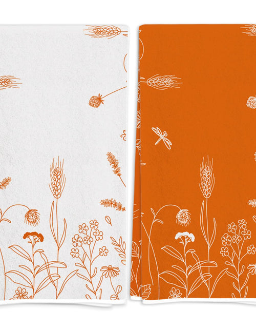 Load image into Gallery viewer, Rvsticty Fall Kitchen Towels Set 2, Floral Orange 18x26'' Thanksgiving Harvest
