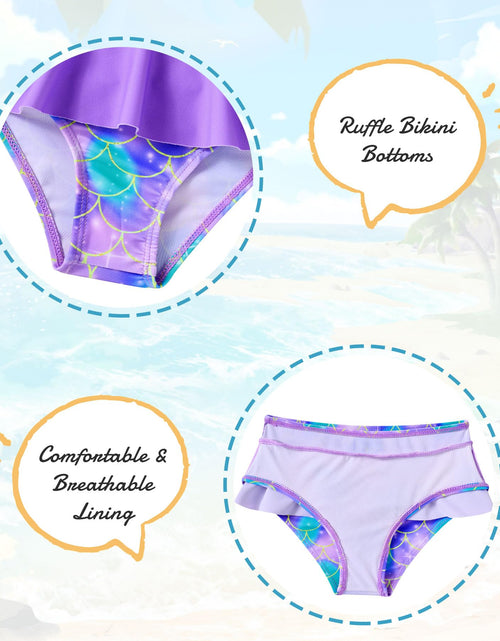 Load image into Gallery viewer, RAISEVERN Girls 2-Piece Mermaid Swimsuit Rash Guard Set A-mermaid-01 Size 3T

