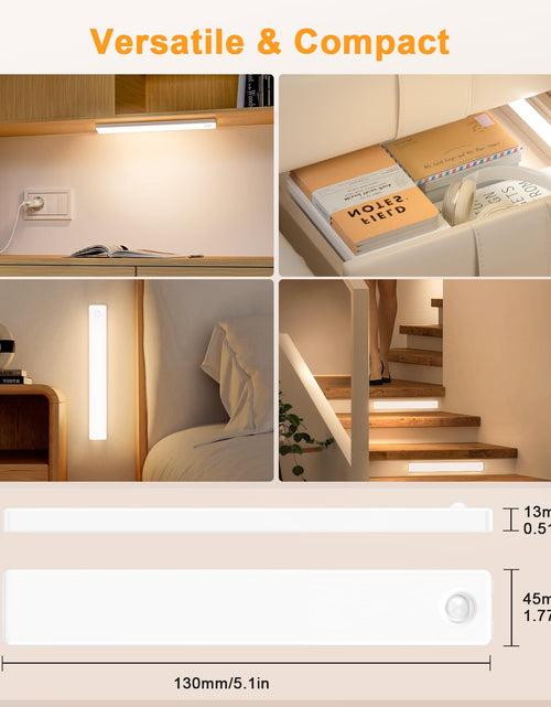 Load image into Gallery viewer, Auxoda Under Cabinet Lighting USB Rechargeable Motion Sensor White 1-Pack
