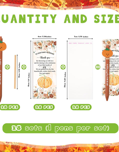 Load image into Gallery viewer, Watersay 18 Sets Thanksgiving Pumpkin Baby Shower Favors Fall Ballpoint Pens
