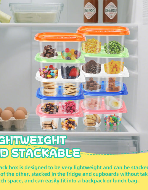 Load image into Gallery viewer, ISUSSER 50Pc Reusable Snack Pack Containers Double Compartment Clear Plastic
