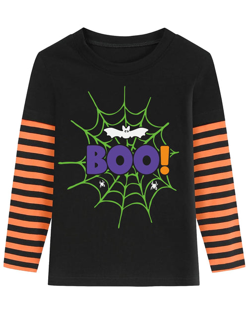Load image into Gallery viewer, XFSJGNA Toddler Halloween Raglan Long Sleeve Shirt Boo Bat Black Size 5T
