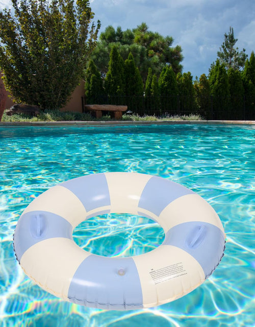 Load image into Gallery viewer, Garneck Inflatable Swimming Ring 32.3'' Retro Striped Blue PVC Adult Float
