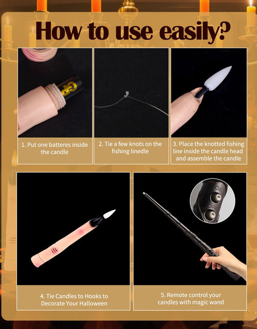 Load image into Gallery viewer, BVCNIG 20-Pack Halloween Floating Candles with Magic Wand Remote 6in Warm White
