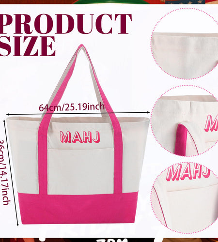 Sunnymove Extra Large American Mahjong Tile Bag Pink 25.2x14.17x9.06 in