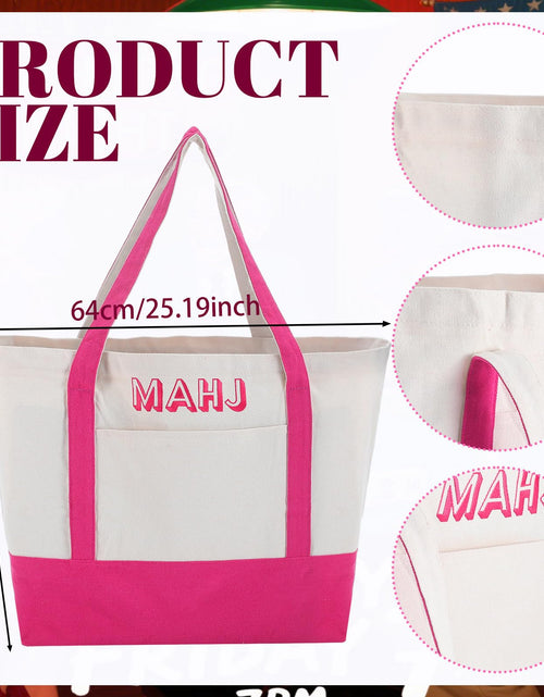 Load image into Gallery viewer, Sunnymove Extra Large American Mahjong Tile Bag Pink 25.2x14.17x9.06 in
