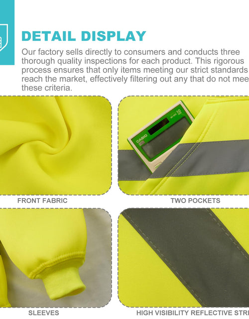 Load image into Gallery viewer, RadiantGear Hi-Vis Safety Hoodie Class 3 Reflective Yellow Size M
