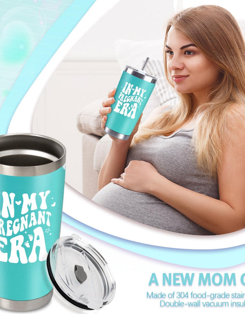 Load image into Gallery viewer, CUPLOOV Pregnant Blue Tumbler 20oz Insulated Cup with Lid &amp; Straw
