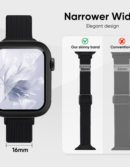 Load image into Gallery viewer, Butifacion Slim Braided Nylon Band Case for Apple Watch 40-46mm Black
