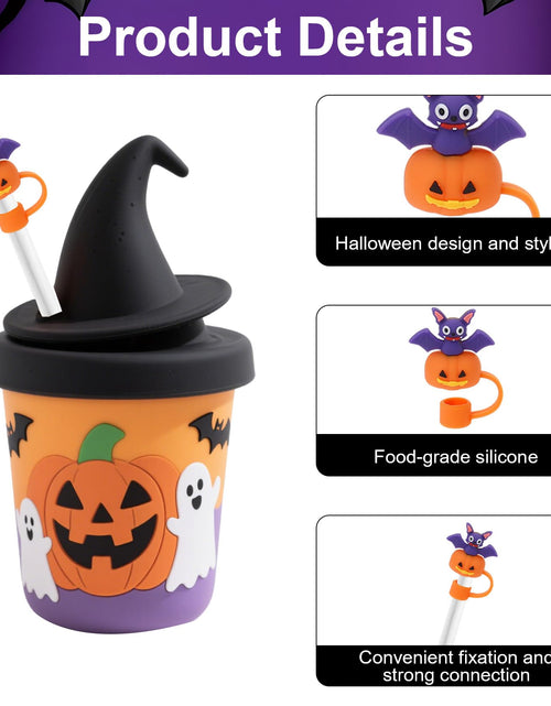 Load image into Gallery viewer, LmashRbaiw 6PCS Silicone Ghost Straw Toppers for Stanley Cups Halloween
