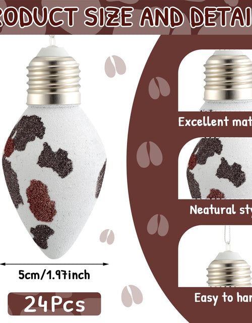 Load image into Gallery viewer, Simgoing 24 Pcs Cow Print Christmas Ornaments 3.15'' Rustic Western Decor
