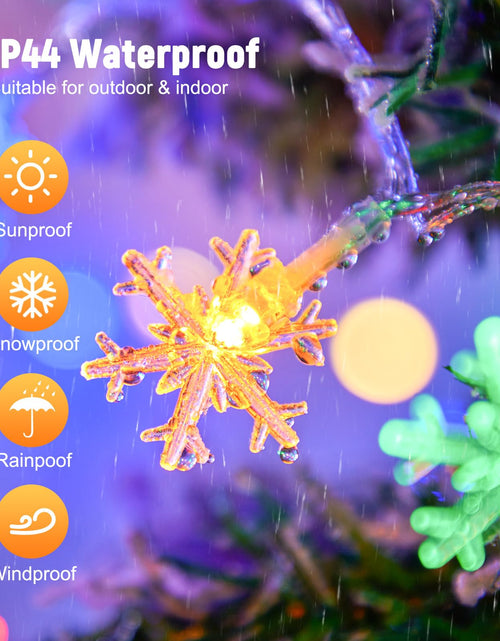 Load image into Gallery viewer, Minetom 4 Pack 30Ft 15 LED Multicolor Snowflake Holiday Lights Waterproof
