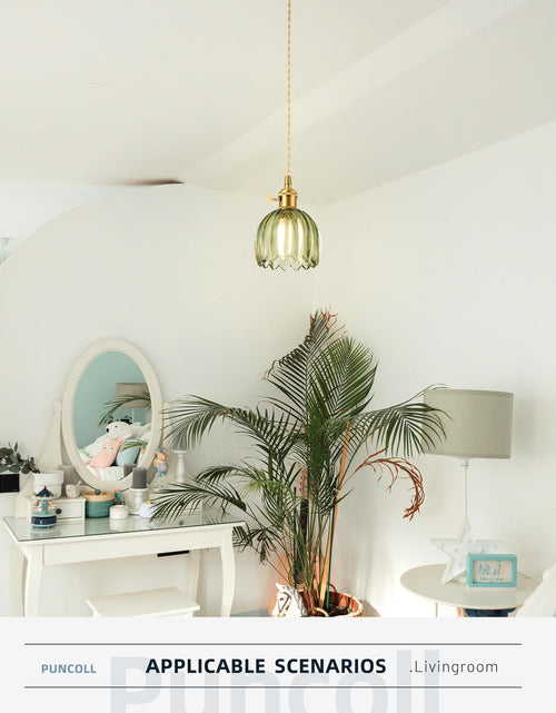 Load image into Gallery viewer, puncoll Vintage Small Pendant Light Green Glass Kitchen Island H2509-GR
